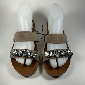 Nicole Rhonda Sandals Slides Rhinestones NWOB